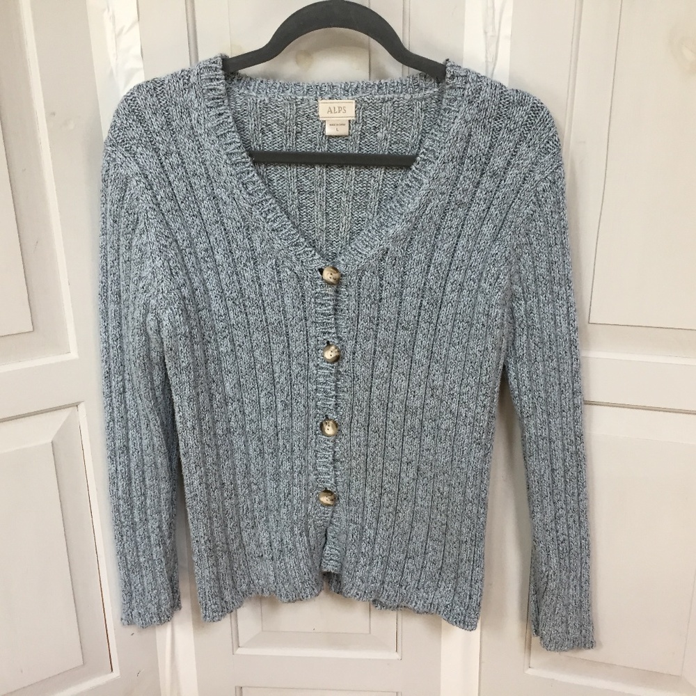 ALPS BlueMarled Button Down Cardigan Sweater